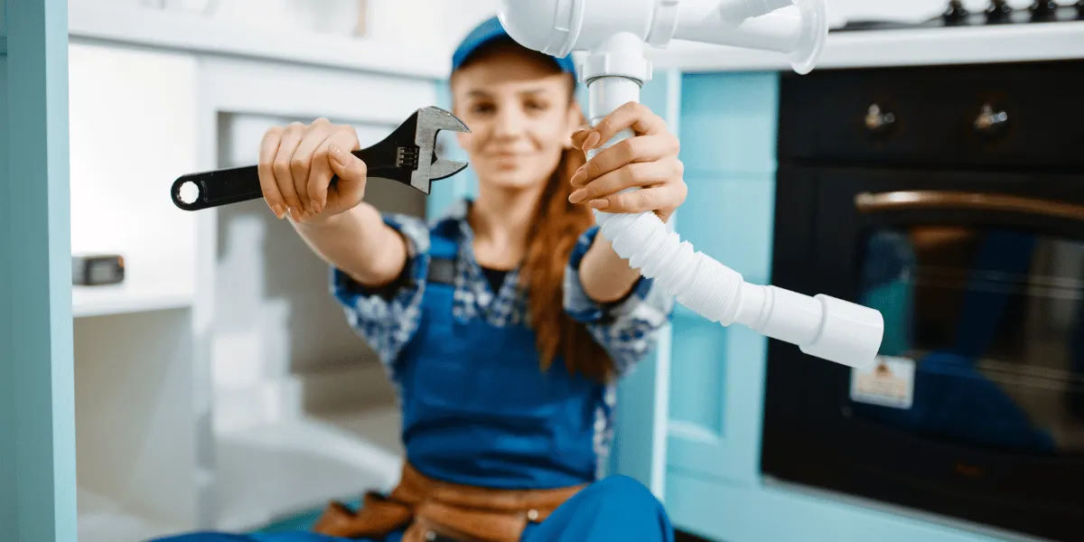 Commercial plumber working on boiler manifold